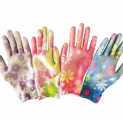 Nylon Knitted Polyurethane Palm Heavy Duty Work Fit Glove Knit Guantes De Trabajo Palm Pu Coated Safety Work Glo