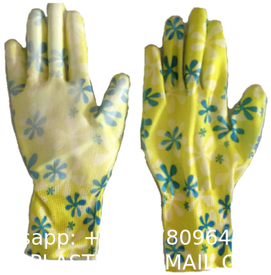 Nylon Knitted Polyurethane Palm Heavy Duty Work Fit Glove Knit Guantes De Trabajo Palm Pu Coated Safety Work Glo