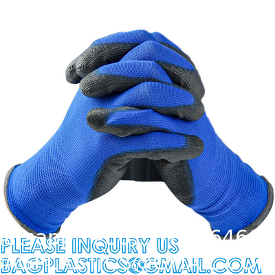 Nylon Knitted Polyurethane Palm Heavy Duty Work Fit Glove Knit Guantes De Trabajo Palm Pu Coated Safety Work Glo