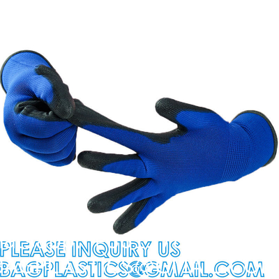 Nylon Knitted Polyurethane Palm Heavy Duty Work Fit Glove Knit Guantes De Trabajo Palm Pu Coated Safety Work Glo