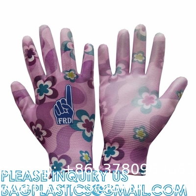 Nylon Knitted Polyurethane Palm Heavy Duty Work Fit Glove Knit Guantes De Trabajo Palm Pu Coated Safety Work Glo