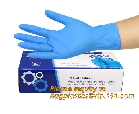 Medical Disposable Nitrile exam Gloves, Chemical Resistant, Powder-Free, Latex-Free, Non-Sterile, Food Safe, 4 Mil
