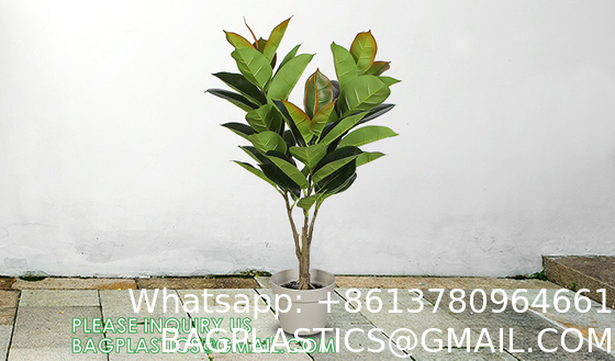 1.3m Potted Oak Tree Bonsai Faux House Plants For Home Decor Artificial Rubber Ficus Greenery Home Sets