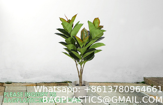 1.3m Potted Oak Tree Bonsai Faux House Plants For Home Decor Artificial Rubber Ficus Greenery Home Sets