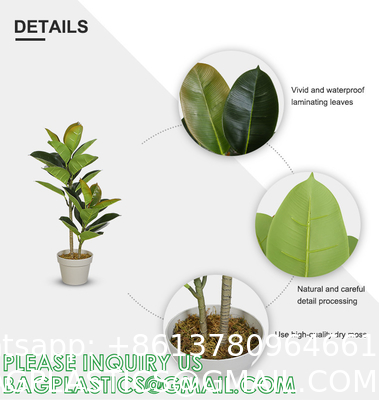 1.3m Potted Oak Tree Bonsai Faux House Plants For Home Decor Artificial Rubber Ficus Greenery Home Sets