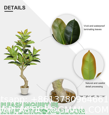 1.3m Potted Oak Tree Bonsai Faux House Plants For Home Decor Artificial Rubber Ficus Greenery Home Sets