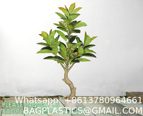 1.3m Potted Oak Tree Bonsai Faux House Plants For Home Decor Artificial Rubber Ficus Greenery Home Sets