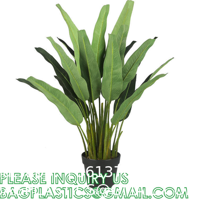 Artificial Bird of Paradise Plant 4 Feet Faux Palm Tree with 8 Trunks Faux Tree for Indoor Outdoor Modern Decoration
