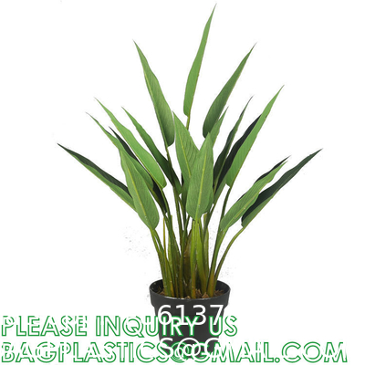 Artificial Bird of Paradise Plant 4 Feet Faux Palm Tree with 8 Trunks Faux Tree for Indoor Outdoor Modern Decoration