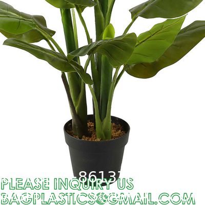 Artificial Bird of Paradise Plant 4 Feet Faux Palm Tree with 8 Trunks Faux Tree for Indoor Outdoor Modern Decoration