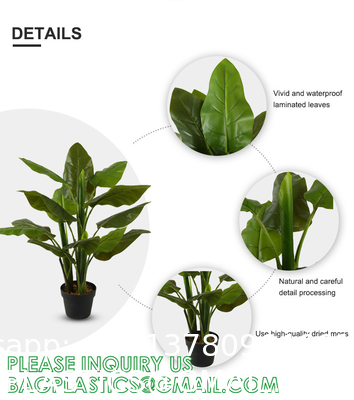 Artificial Bird of Paradise Plant 4 Feet Faux Palm Tree with 8 Trunks Faux Tree for Indoor Outdoor Modern Decoration