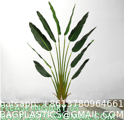 Artificial Bird of Paradise Plant 4 Feet Faux Palm Tree with 8 Trunks Faux Tree for Indoor Outdoor Modern Decoration