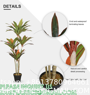 Dracaena Silk Plant Artificial 5ft Faux House Plants Evergreen Dracaena Marginata Fake Yucca Palm Trees in Pot