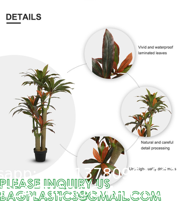 Dracaena Silk Plant Artificial 5ft Faux House Plants Evergreen Dracaena Marginata Fake Yucca Palm Trees in Pot