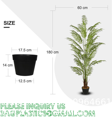 Spinulosa Fern Plants Bushes Fake Shrubs Greenery Plants Faux Fern Snakewood Outdoors UV Resistant Garden Plants