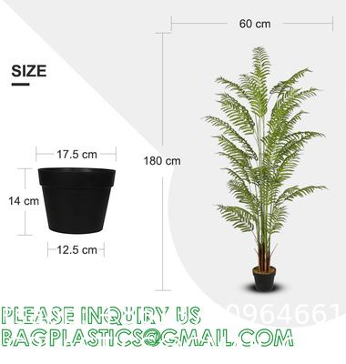 Spinulosa Fern Plants Bushes Fake Shrubs Greenery Plants Faux Fern Snakewood Outdoors UV Resistant Garden Plants