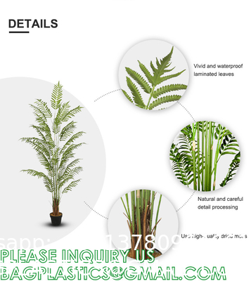 Spinulosa Fern Plants Bushes Fake Shrubs Greenery Plants Faux Fern Snakewood Outdoors UV Resistant Garden Plants