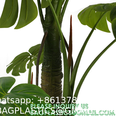 Artificial Monstera Deliciosa Plant, 5ft Potted Faux Tree with 15 Verdant Fake Leaves, Swiss Cheese Plant for Home