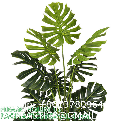 Artificial Monstera Deliciosa Plant, 5ft Potted Faux Tree with 15 Verdant Fake Leaves, Swiss Cheese Plant for Home