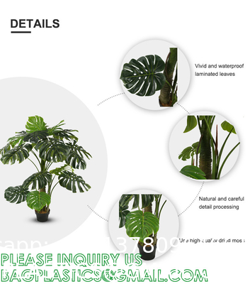Artificial Monstera Deliciosa Plant, 5ft Potted Faux Tree with 15 Verdant Fake Leaves, Swiss Cheese Plant for Home