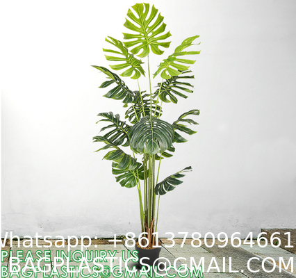 Artificial Monstera Deliciosa Plant, 5ft Potted Faux Tree with 15 Verdant Fake Leaves, Swiss Cheese Plant for Home