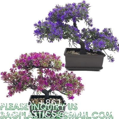 Artificial Bonsai Tree Juniper Faux Plants Indoor Fake Plants Decor with Ceramic Pots for Home Table Office Desk