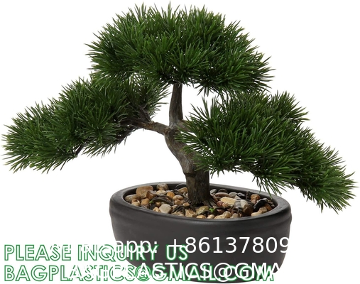 Artificial Bonsai Tree Juniper Faux Plants Indoor Fake Plants Decor with Ceramic Pots for Home Table Office Desk