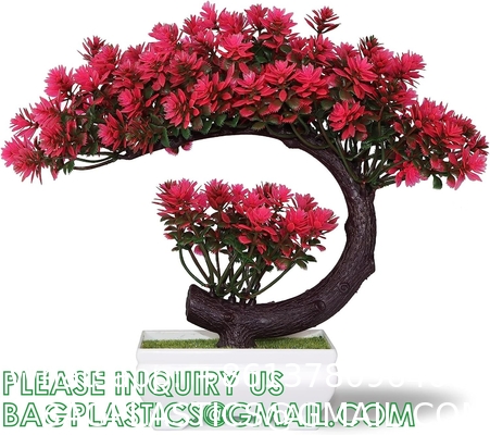 Artificial Bonsai Tree Juniper Faux Plants Indoor Fake Plants Decor with Ceramic Pots for Home Table Office Desk