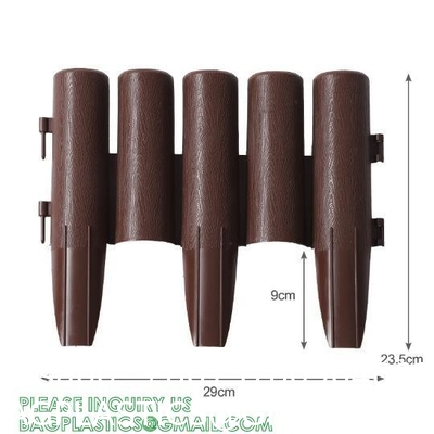 Landscaping Outdoor Plastic Mock Wooden Fence Garden Backyard Border Edging Decorative Garden Fences Fencing