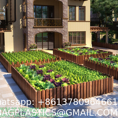 Landscaping Outdoor Plastic Mock Wooden Fence Garden Backyard Border Edging Decorative Garden Fences Fencing