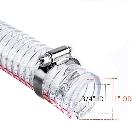 Steel Wire Suction PVC Flexible Tubing High Pressure UV Chemical Resistant Thick Vinyl Hose Tube, 10 FT
