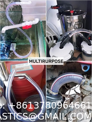 Steel Wire Suction PVC Flexible Tubing High Pressure UV Chemical Resistant Thick Vinyl Hose Tube, 10 FT