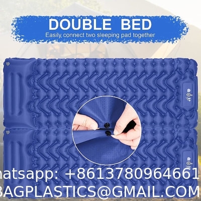 Inflatable Sleeping Pad for Camping, Extra Thickness 3.9 Inch Camping Pad with Pillow, Quick Inflation by Stamping