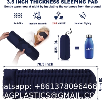 Inflatable Sleeping Pad for Camping, Extra Thickness 3.9 Inch Camping Pad with Pillow, Quick Inflation by Stamping