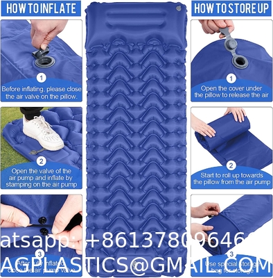 Inflatable Sleeping Pad for Camping, Extra Thickness 3.9 Inch Camping Pad with Pillow, Quick Inflation by Stamping