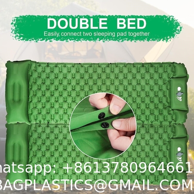 Inflatable Sleeping Pad for Camping, Extra Thickness 3.9 Inch Camping Pad with Pillow, Quick Inflation by Stamping