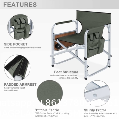 Promotional Folding Lightweight Aluminum Dining Director Chair Adjustable Outdoor Foldable Metal Director Chairs