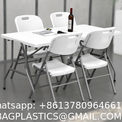 Folding 8 Seater Plastic Table For Dining Customize Square Lightweight Long White Portable Outdoor Theme Party