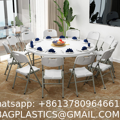Folding 8 Seater Plastic Table For Dining Customize Square Lightweight Long White Portable Outdoor Theme Party