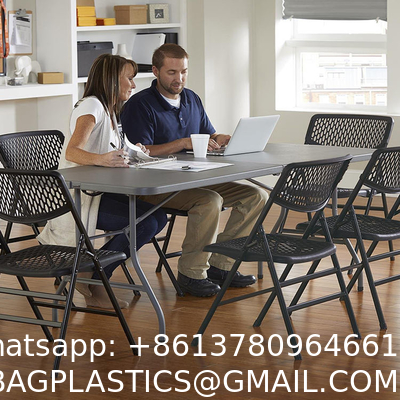 Folding 8 Seater Plastic Table For Dining Customize Square Lightweight Long White Portable Outdoor Theme Party