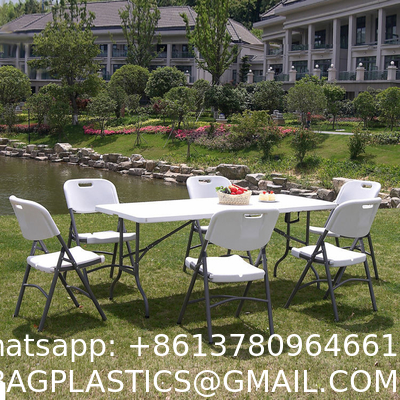 Folding 8 Seater Plastic Table For Dining Customize Square Lightweight Long White Portable Outdoor Theme Party