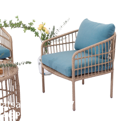 Outdoor Conversation Bistro Set, Courtyard Balcony Hollow Weaving Open Wicker Garden Rattan Furniture Sofa Set