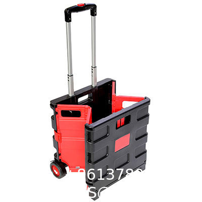 Wheels Rolling Crate - Collapsible Rolling Cart with Lid Folding Teacher Rolling Box Carrier with Handle Shopping