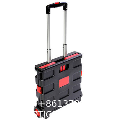 Wheels Rolling Crate - Collapsible Rolling Cart with Lid Folding Teacher Rolling Box Carrier with Handle Shopping