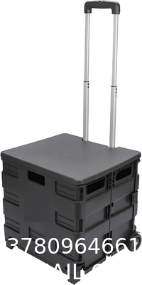 Wheels Rolling Crate - Collapsible Rolling Cart with Lid Folding Teacher Rolling Box Carrier with Handle Shopping
