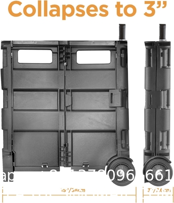 Wheels Rolling Crate - Collapsible Rolling Cart with Lid Folding Teacher Rolling Box Carrier with Handle Shopping