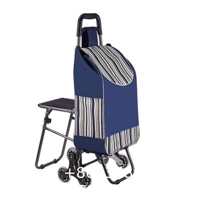 High Quality Wholesale 6 Wheel Foldable Aluminium Alloy Collapsible Carts Shopping Trolley With Seat