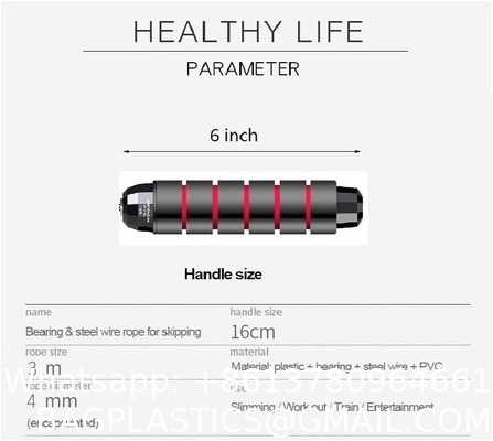 Skipping Rope with Ball Bearings Rapid Speed Jump Rope Cable and 6”Memory Foam Handles Ideal for Aerobic Exercise