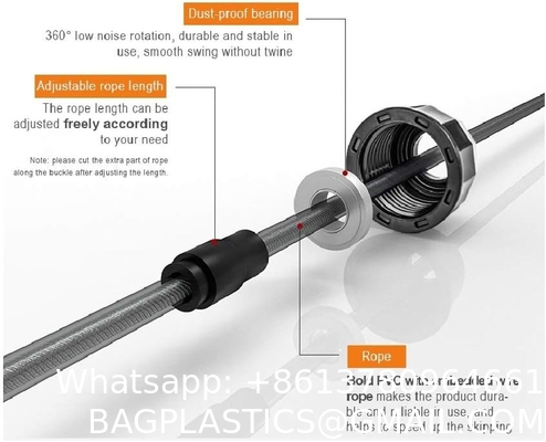Skipping Rope with Ball Bearings Rapid Speed Jump Rope Cable and 6”Memory Foam Handles Ideal for Aerobic Exercise
