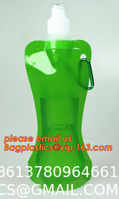 Collapsible Sports Water Bottle 3 Pack, Foldable Leak Proof Travel Bottles for Camping and Hiking, 480 mL Capacity